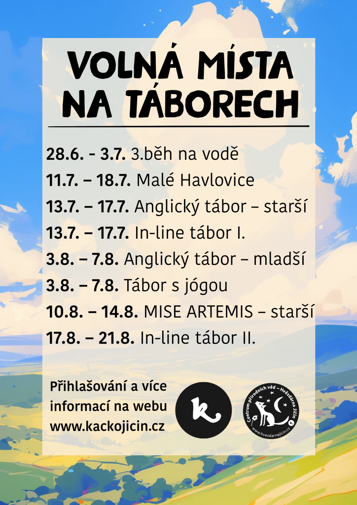 Poslední volná místa na táborech 