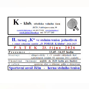 O POHÁR K-klubu II. turnaj
