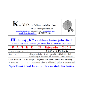 O POHÁR K-klubu III. turnaj