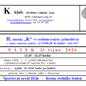 O POHÁR K-klubu II. turnaj